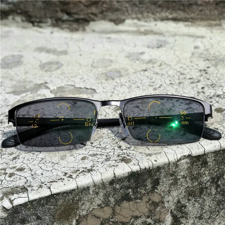 Титановый сплав мужские прогрессивные солнцезащитные фотохромные очки для