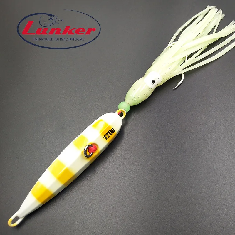 Lunker Inchiku 120 г 150 г Светящийся Металлический медленный джиг осьминог юбка Япония snapper grouper marlin jigging соленая вода Морская Лодка приманка