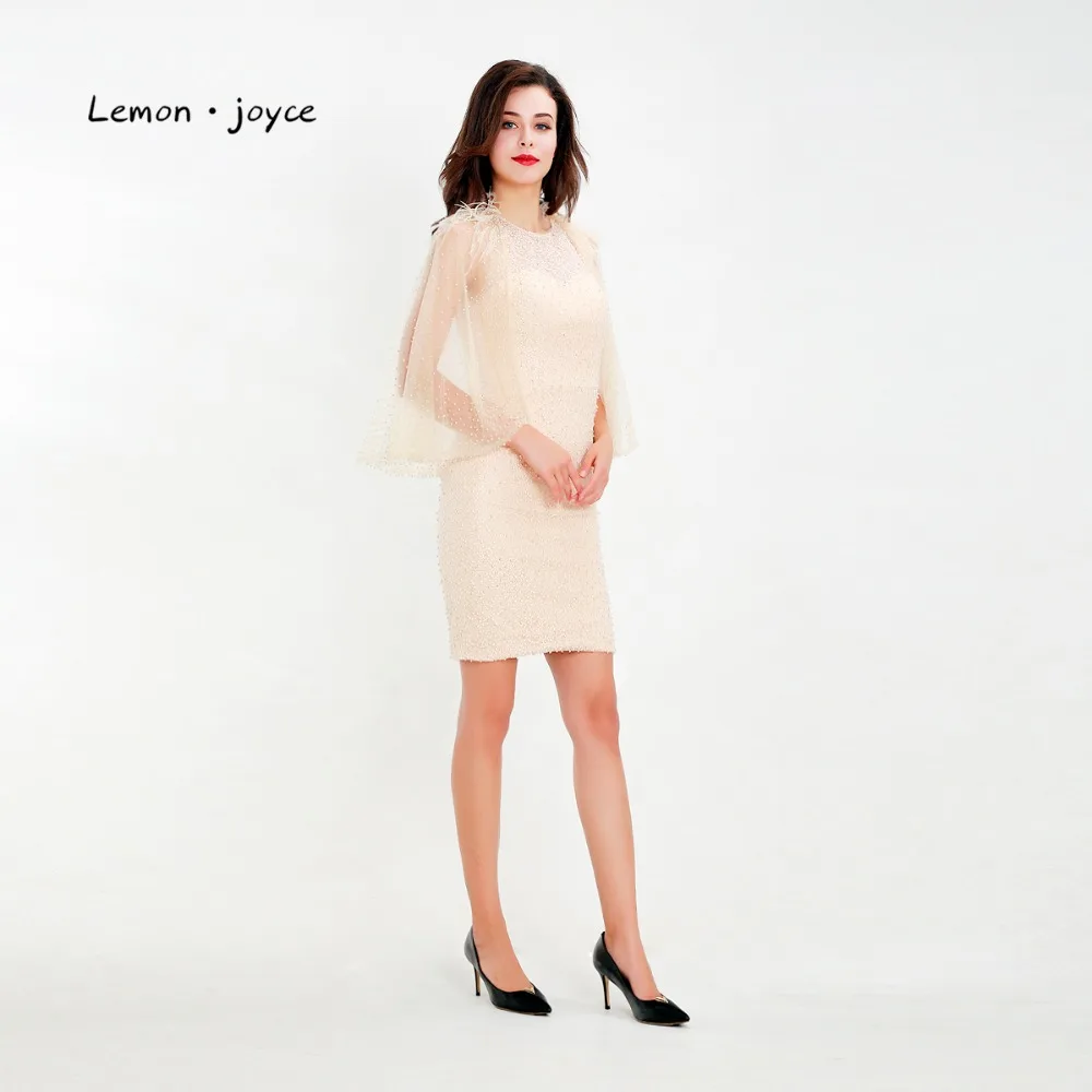 Женское коктейльное платье Lemon joyce элегантное короткое до колена с бусинами и