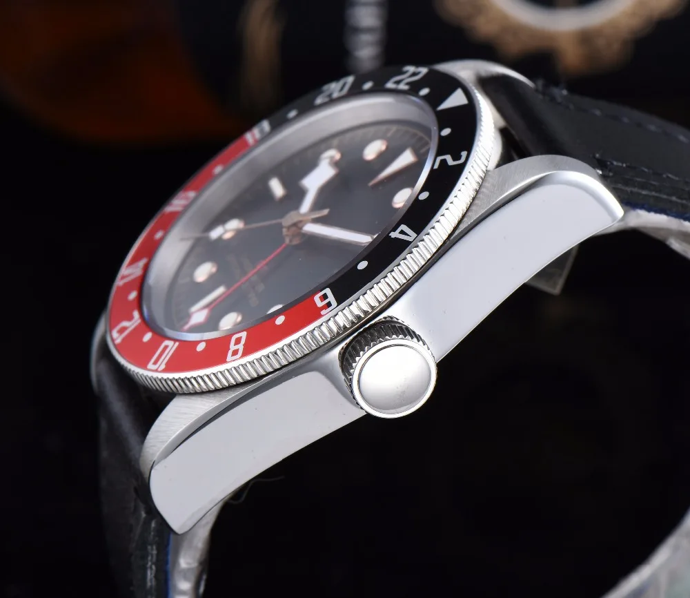41 мм Corgeut водонепроницаемые часы сети GMT руки сапфировое стекло Роскошные
