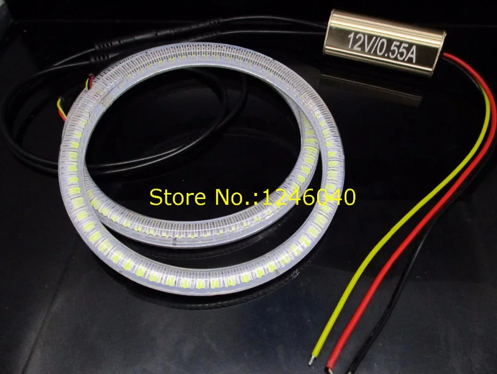 2 шт. белый и янтарный двойной цвет DRL поворотник LED Ангельские Глазки полный круг