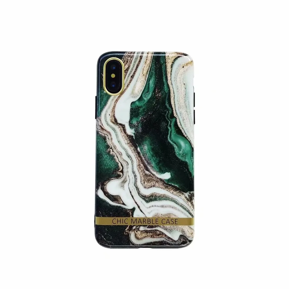 ORYKSZ For iPhone X 6 6S 7 8 Plus Luxury Marble Phone Case XR XS Max Gold Glossy Silicone Soft Cases Cover |