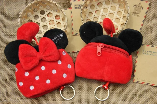 Disney Mickey mouse Детский Мультфильм Плюшевая Кукла кошелек монета брелок подвеска