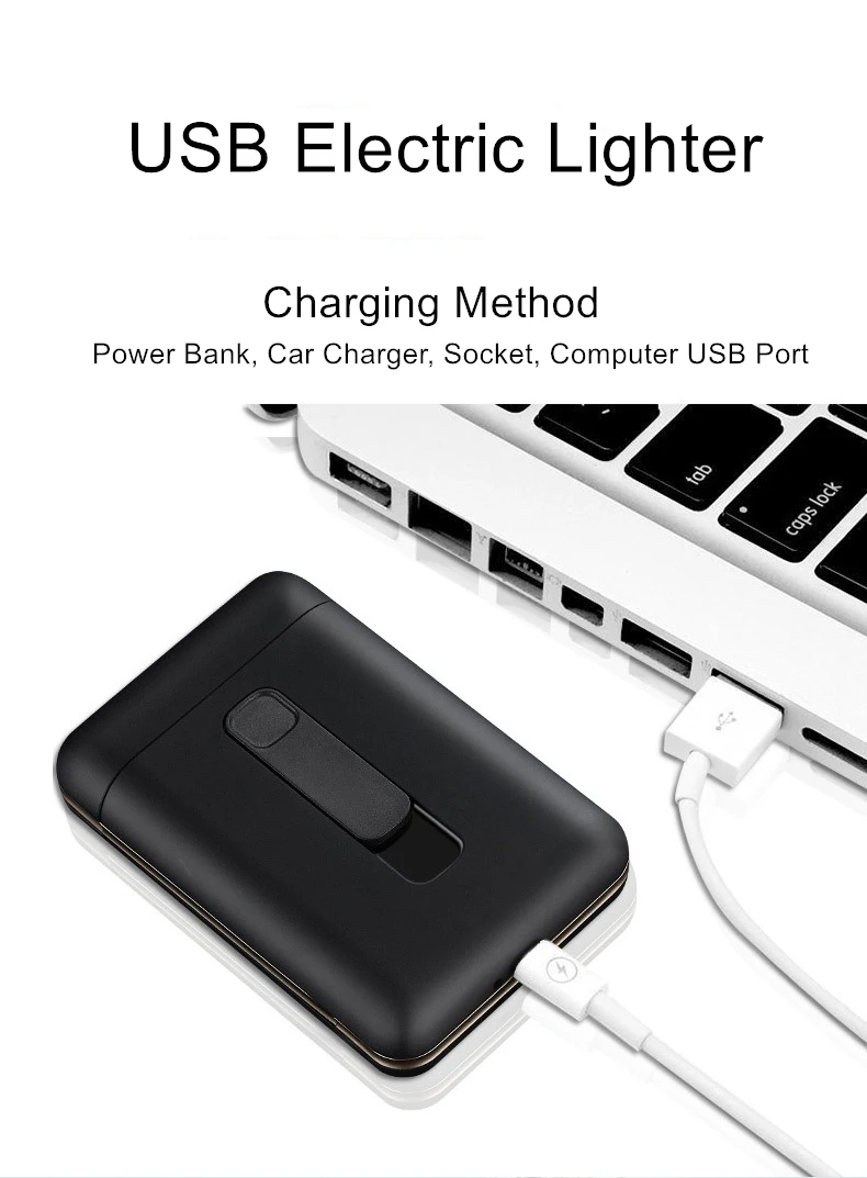 20 шт., чехол для сигарет, электронная USB Зажигалка, держатель для сигар, зажигалка для обычных сигарет, гаджеты для мужчин