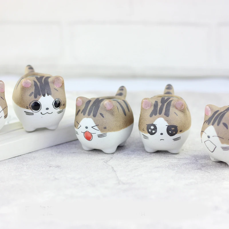 Cat Chi's Cat керамические горшки для растений микро милые мини суккуленты в горшке маленькие цветочные горшки кактус бонсай креативный мультфильм плантатор для дома