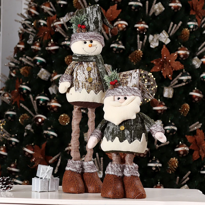 Navidad 2018 Рождественские куклы большой выдвижной Санта Клаус Снеговик