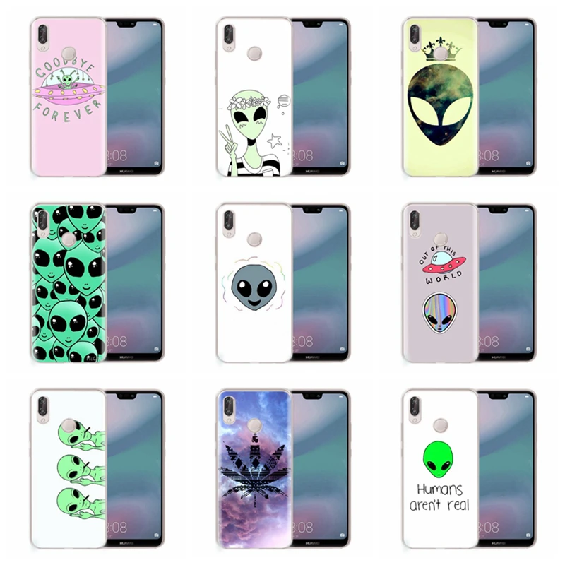 Чехол для Huawei Honor 7A 8A 8X 8C 9 10 Mate 20 P9 P10 lite/P8 Lite Y5 II Nova 3 Soft Paint Skull Alien TPU Cover AC040.