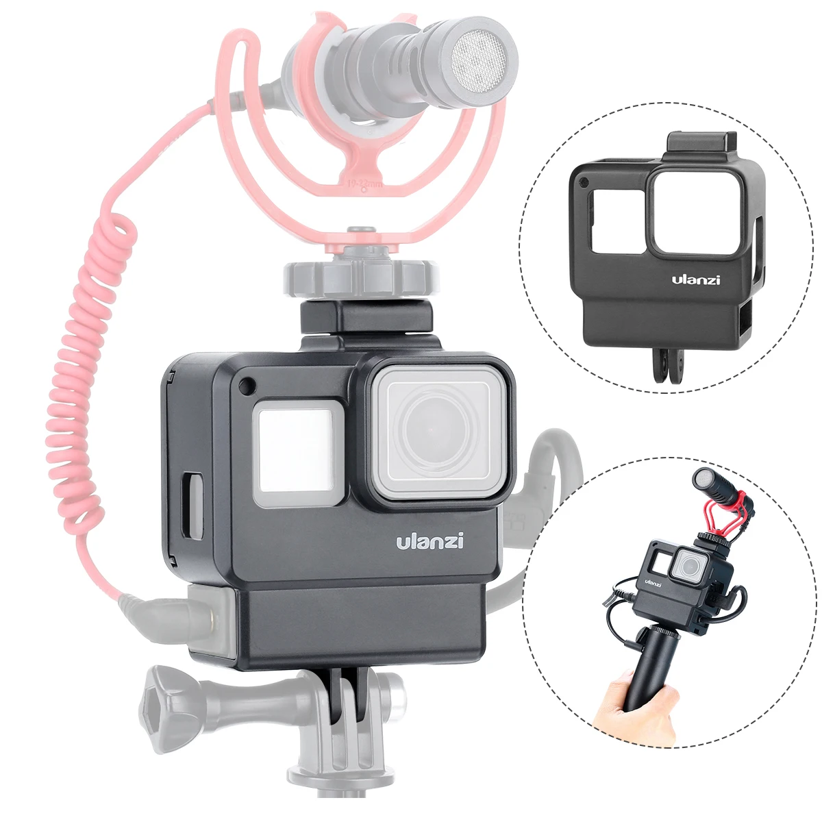 Чехол для Gopro ULANZI V2 Vlog аксессуары GoPro Hero 7 6 5 корпус с удлинителем микрофона