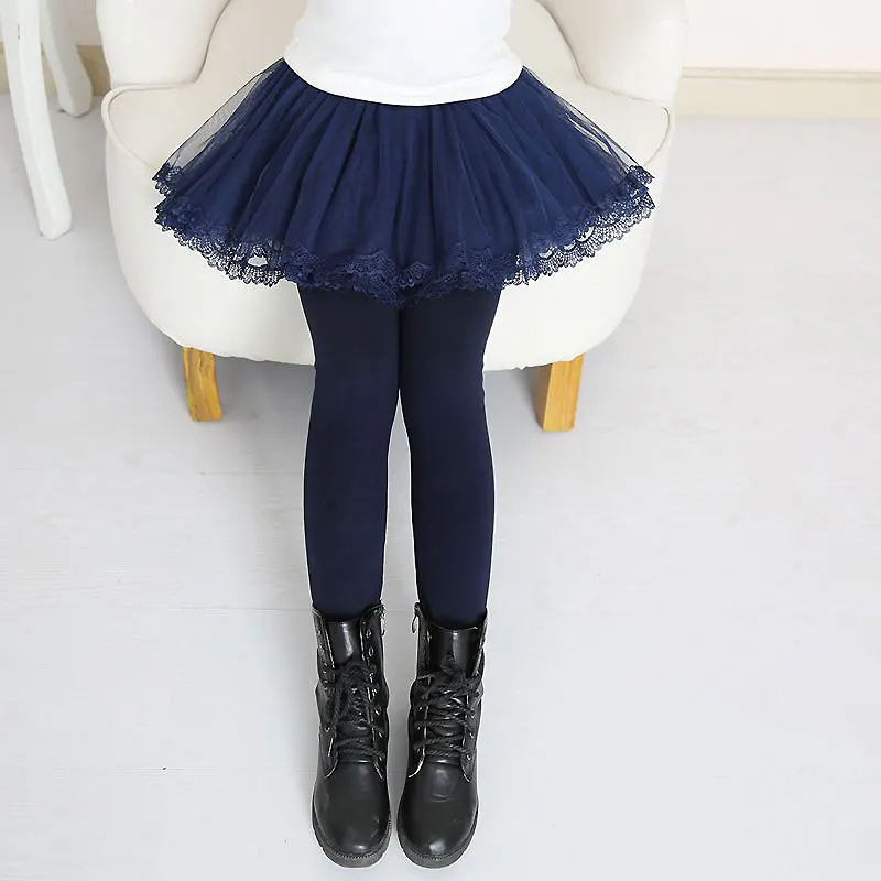 Леггинсы для девочек Кружевные леггинсы Хлопковая детская юбка Брюки