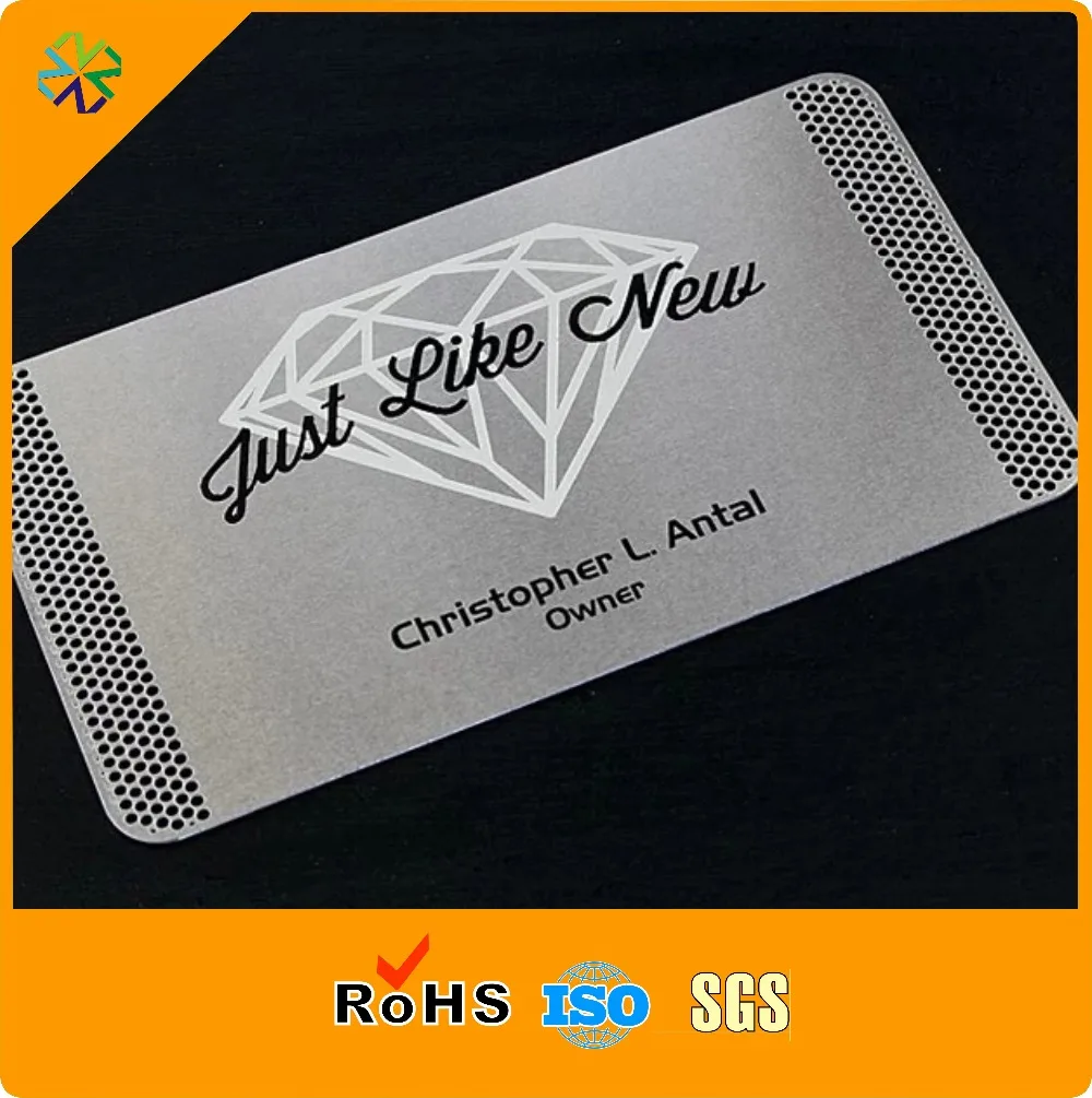 Профессиональная металлическая визитная карточка с лазерной гравировкой |