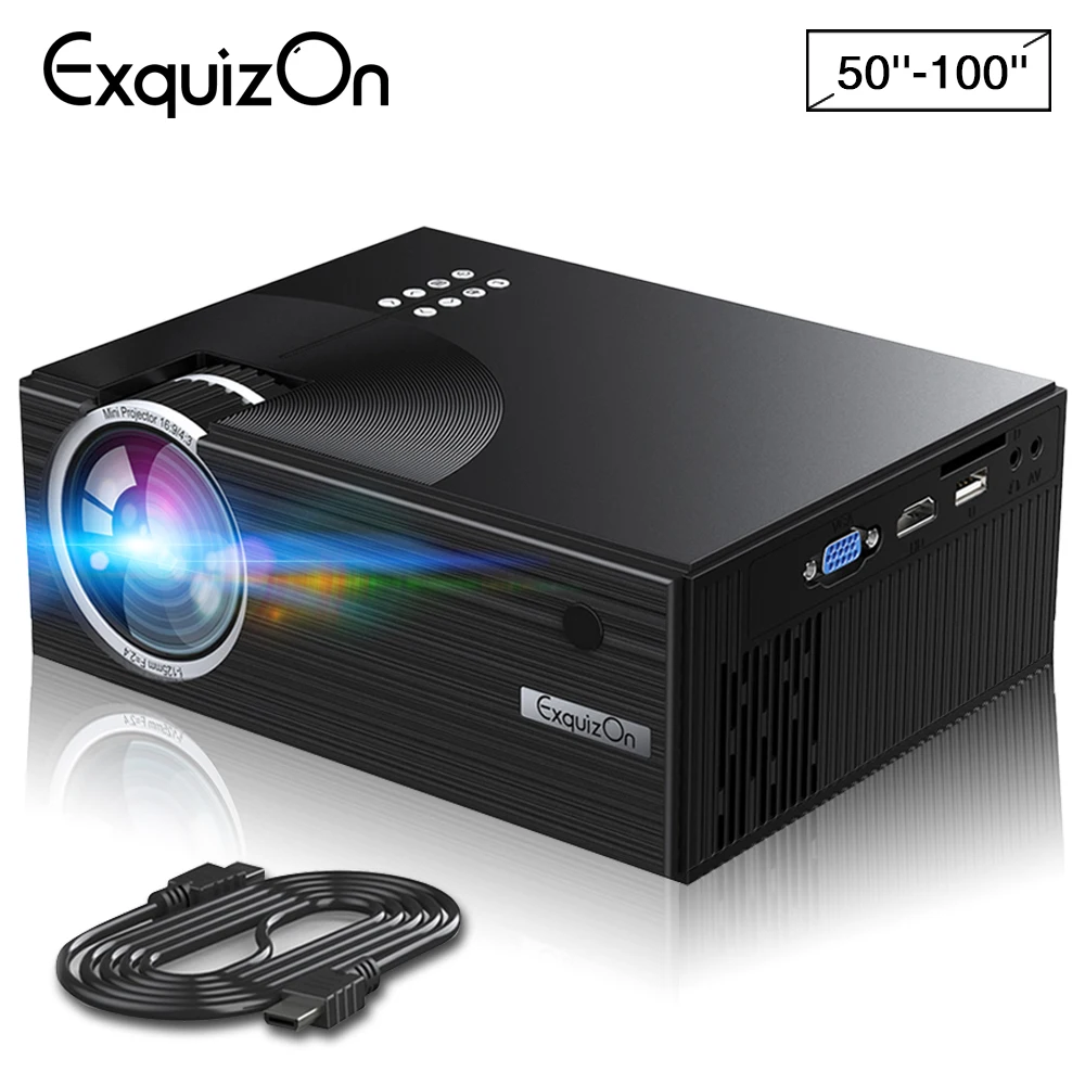 Exquizon C7 1800 Люмен светодиодный видеопроектор Портативный ЖК проектор для
