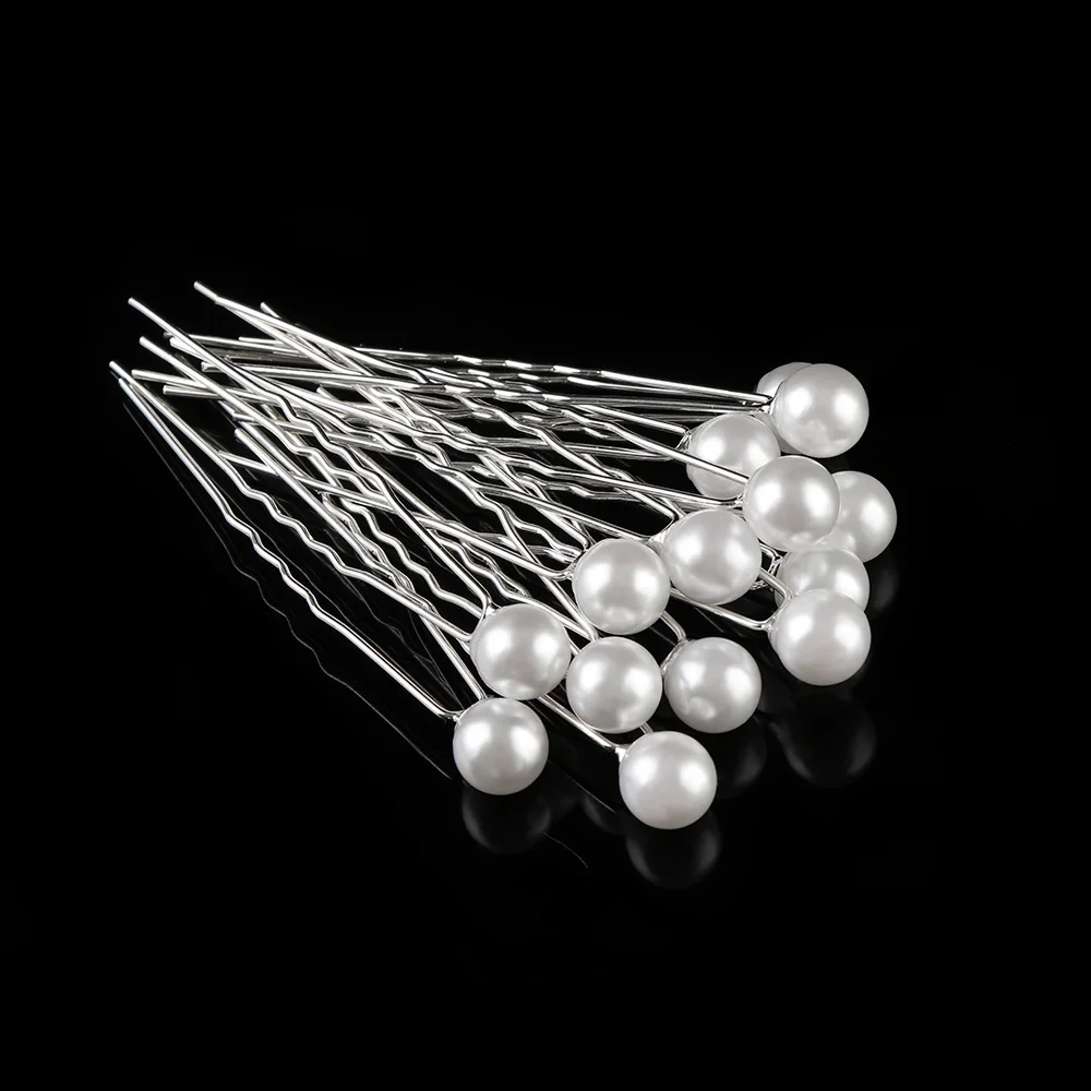 20 Pcs Bridal Wedding Prom White Pearl Hair Pins Clips Barrettes Hairpins Accessories | Украшения и аксессуары