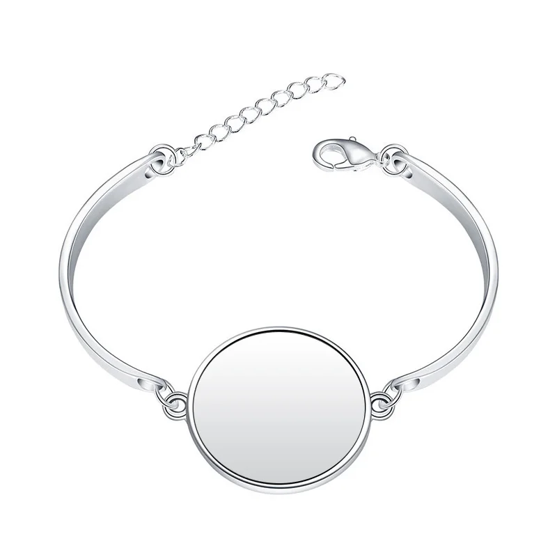 

Overall stainless steel Bracelet Bangle Blank Base Fit 20mm Round Photo Glass Cabochon Setting Bezel Tray DIY Jewelry Making