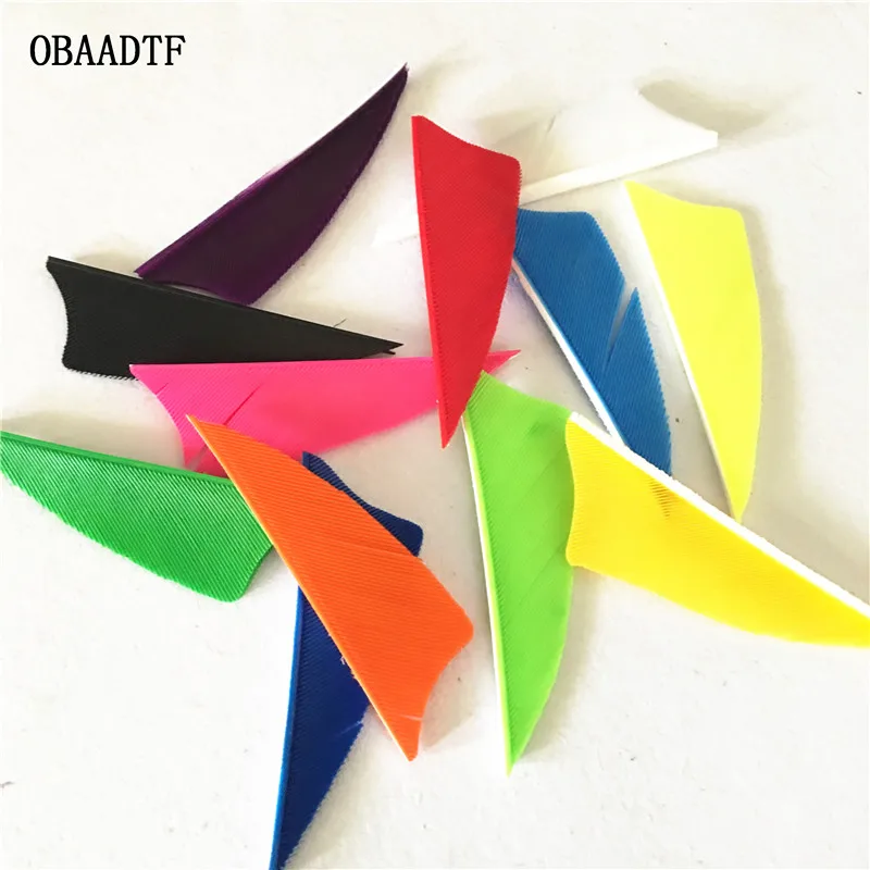 50Pcs Shield Water Drop 2inch Arrow Feather Turkey turkey feather arrow shooting outdoor sports accessories bow Vanes | Спорт и