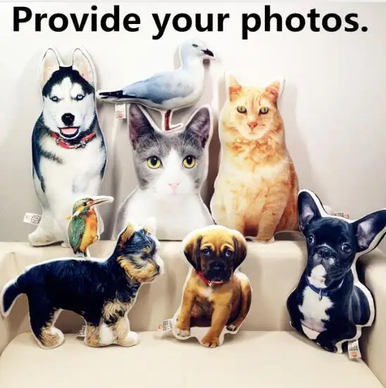 pictures of you Цифровая печать по требованию, подушка для домашних животных кошка собака плюшевая игрушка кукла животного из мультфильма для девочки подарок на день рождения CJJJJTJT01053 дропшиппинг - Цвет: pictures of you