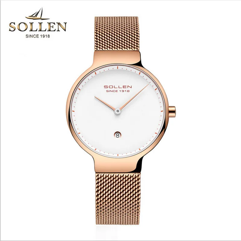 Часы женские кварцевые ультратонкие брендовые простые полностью Стальные