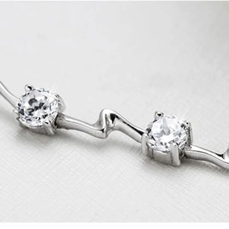 Женский браслет из стерлингового серебра 925 пробы с фианитом | Украшения и