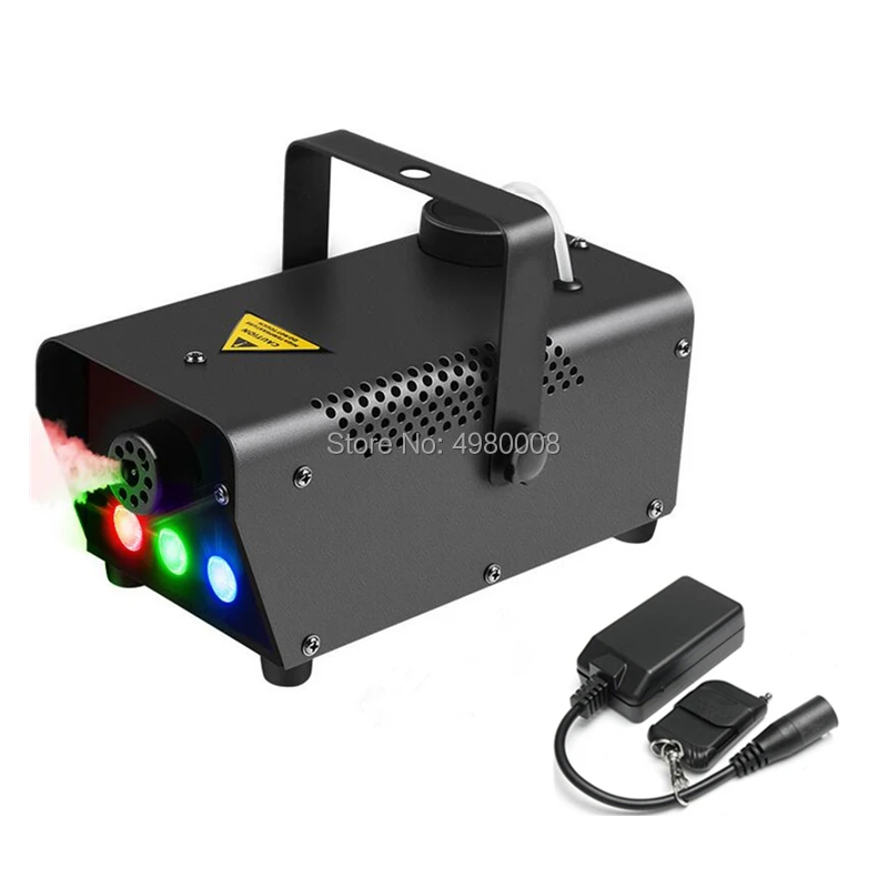 Мини светодиодный RGB Беспроводной 500 Вт противотуманная машина дымовая машина для производства дыма Сценический Эффект диско DJ вечерние рождественские с пультом дистанционного управления светодиодный Fogger