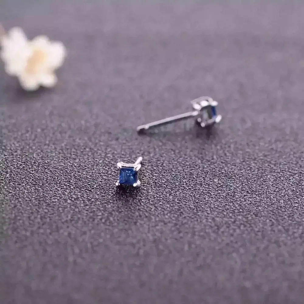 Ювелирный набор из серебра s925 пробы с натуральным сапфиром, серьги с натуральным синим драгоценным камнем, кольца с подвеской, хорошее ювелирное изделие для женщин
