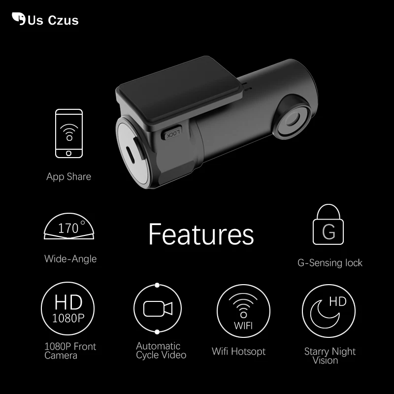 CarDVR наблюдения Wifi Full HD 1080 P видеорегистратор 170 градусов угол с камера для
