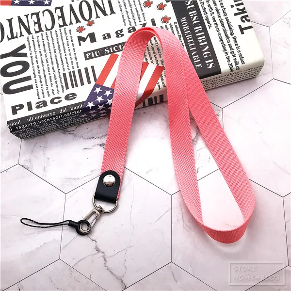 pink long Ремешок на шею для держателей id карт с черными шнурками для офиса/ремень USB камера MP3 DIY телефон Висячие Стропы веревка - Цвет: pink long