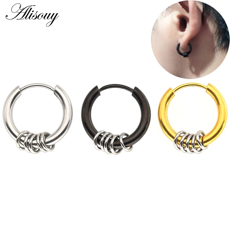 2 шт. Новое поступление панк черный/Золотой/Серебряный цвет круглый круг из