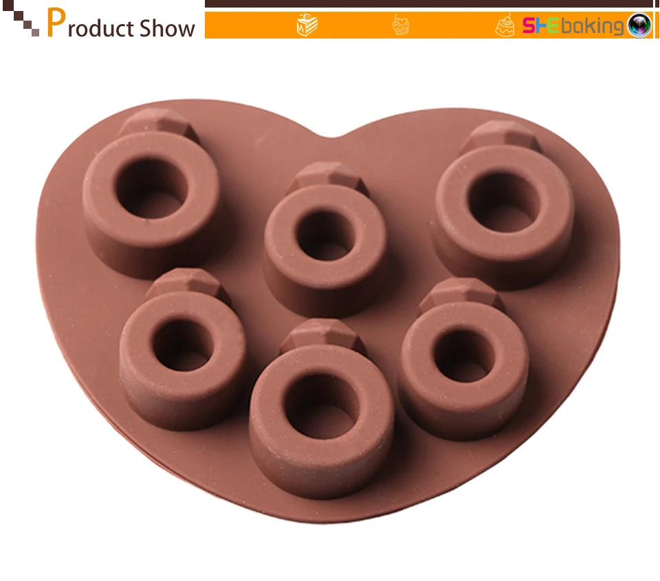 Shebaking 1 шт 3D АЛМАЗНОЕ КОЛЬЦО силиконовая форма для торта помадка шоколадная форма для печенья, пудинга украшение торта инструмент для выпечки
