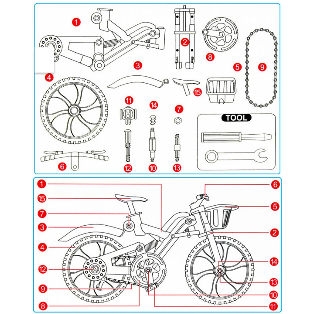 Разборная игрушка велосипедный Строительный набор с пластиковыми инструментами