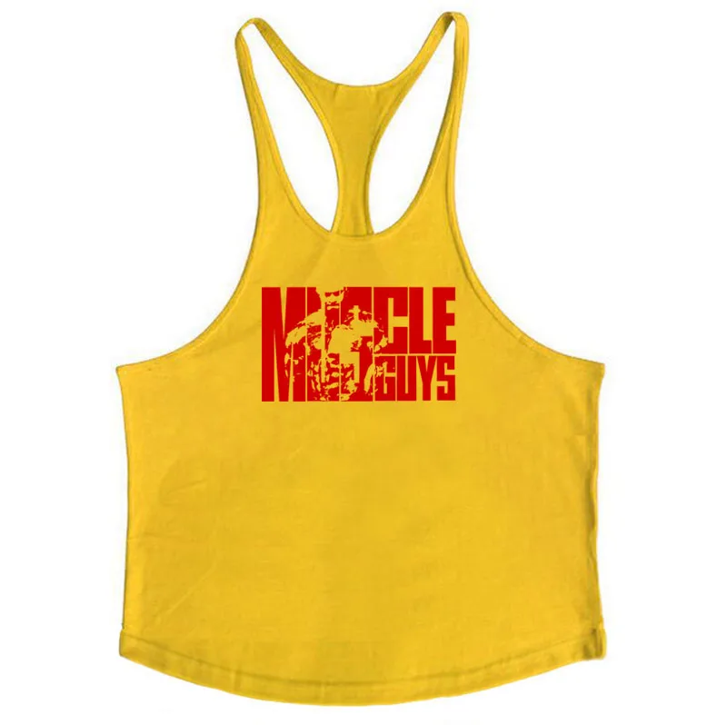 Мужская одежда для занятий в спортзалах Облегающая майка фитнеса хлопковая без