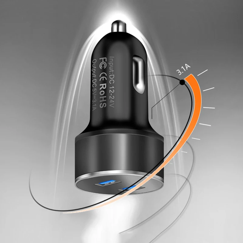 Автомобильное зарядное устройство AMEEC Mini 5V 2.1A + 1A с двумя usb-портами автомобильное