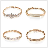 women gold bracelet for female crystal handmade charm bracelet women bridal wedding fashion jewelry gift