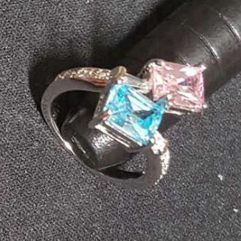 SHUNXUNZE роскошные свадебные кольца ювелирные изделия для женщин аксессуары Прямая поставка розовый синий фианит родиевое покрытие R177 Размер 6 8