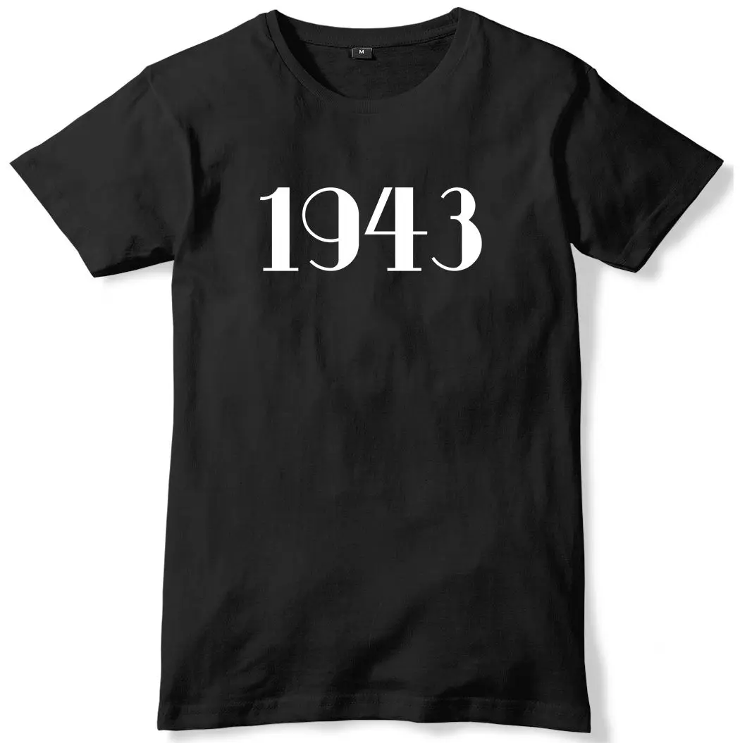 Женские топы 1943 год День рождения Юбилей Принт футболки Леди Забавный слоган