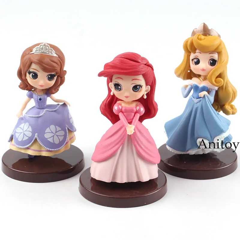 Q Posket рисунок принцесса Q Posket Аврора Ариэль Belle «Динь-Динь» Тигровая Лилия кукла София Qposket рисунок игрушки подарки для девочек 3 шт./компл - Цвет: B in bag