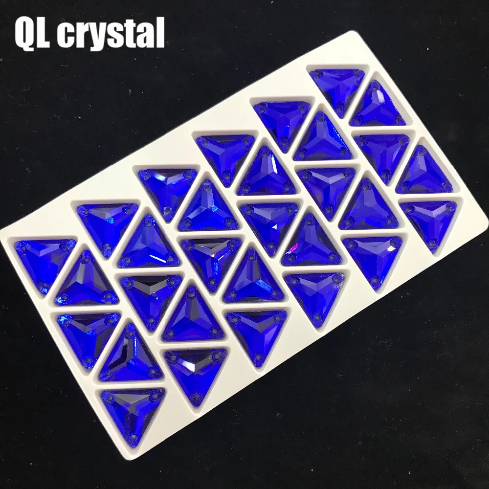 QL хрустальные ювелирные изделия синий треугольный пришивной кристалл для