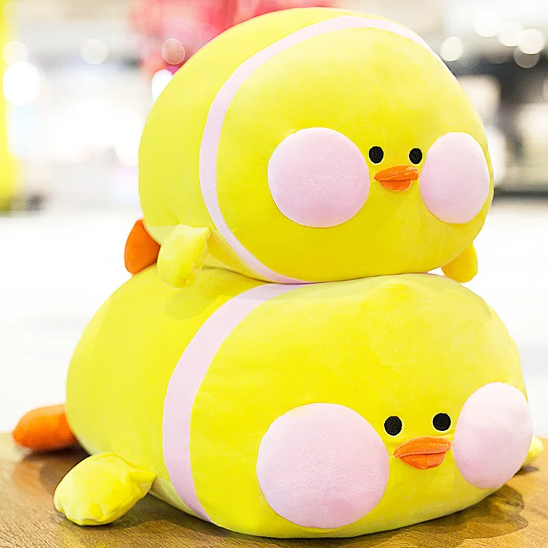Kawaii LaLafanfan кафе утка плюшевая игрушка мультфильм Милая желтая набивная подушка