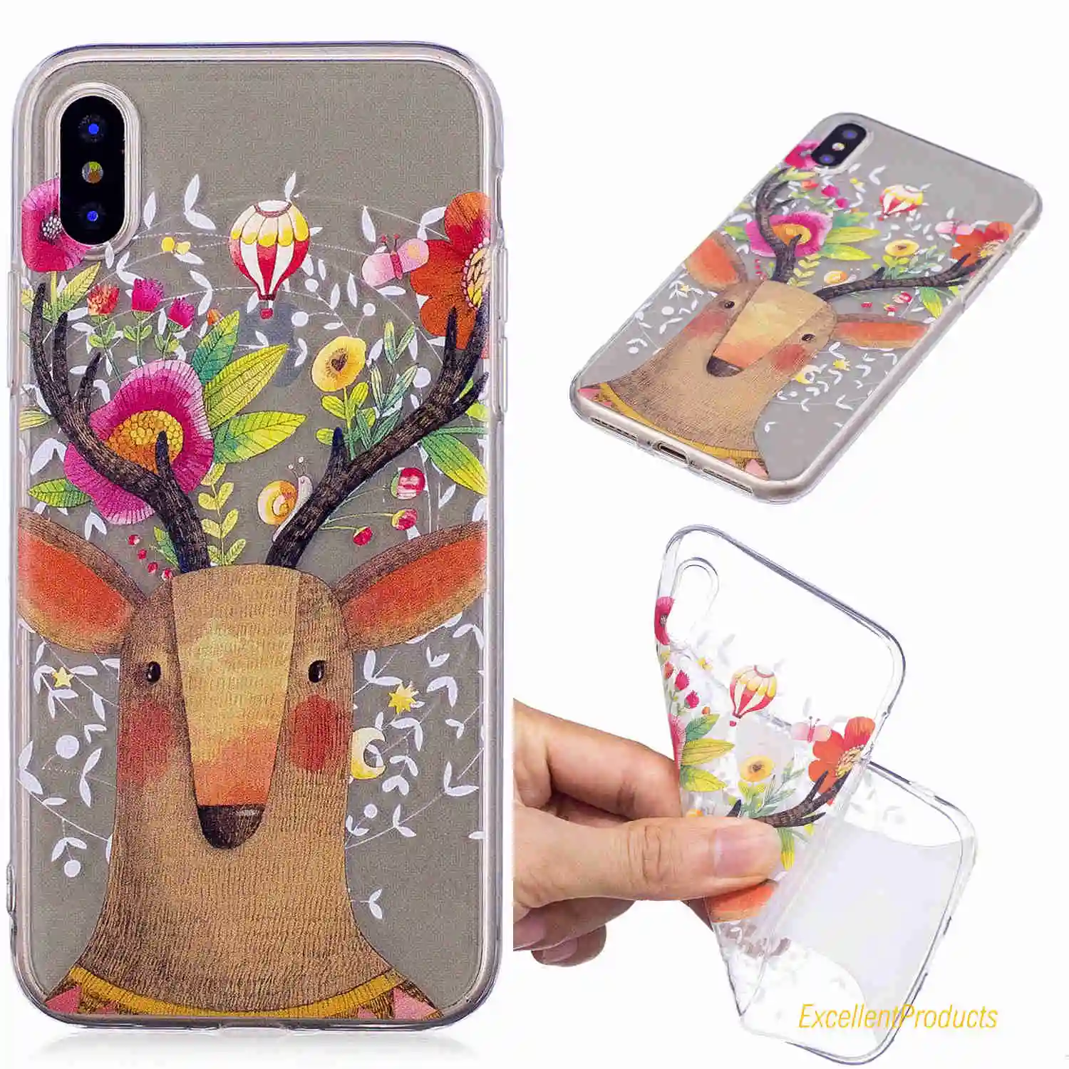 FGHGF для Apple IPhone X Дерево лист кошка бабочка цветок девушка панда Медведь лошадь