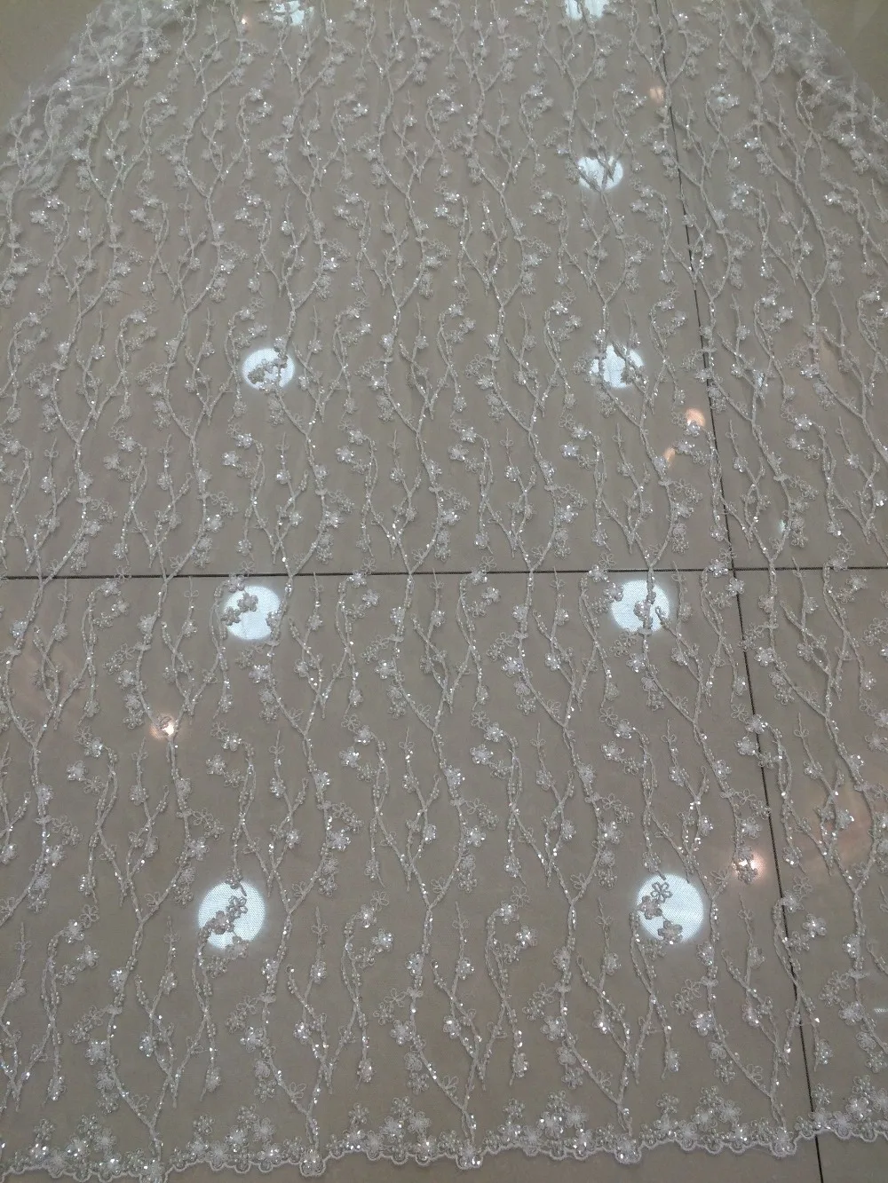 5 ярдов сухие кружева со стеклянными бусинами Высококачественная стандартная