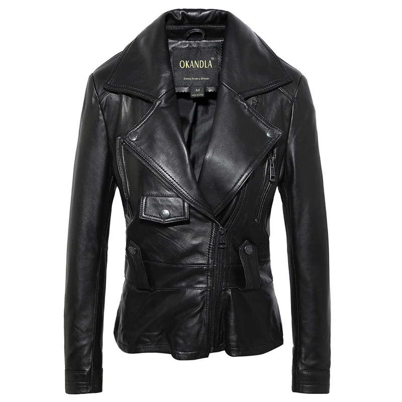Free shipping,Brand sweet style Genuine leather casual jacket.plus size soft sheepskin coat,sales.lady fashion leather clothes