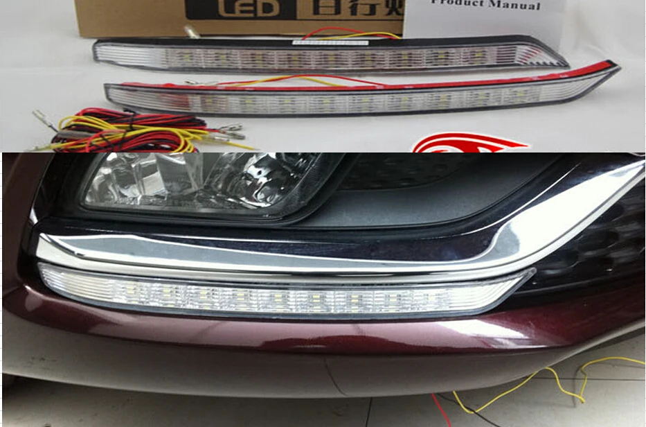 Бесплатная доставка для Kia K3 cerato led drl дневные ходовые огни с желтым мерцанием