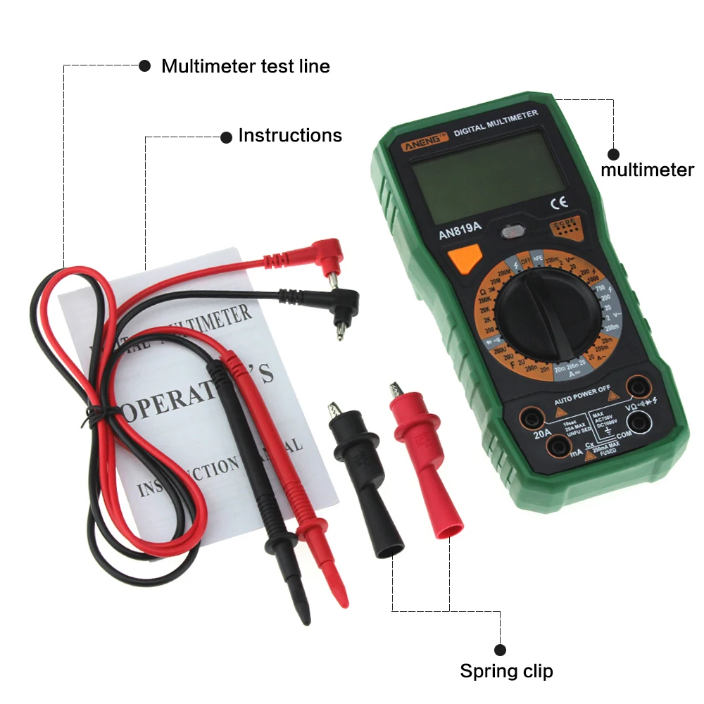 Professional Physical Measurement Multimeter + Measuring Line Alligator Clip Multi-function Tool | Инструменты