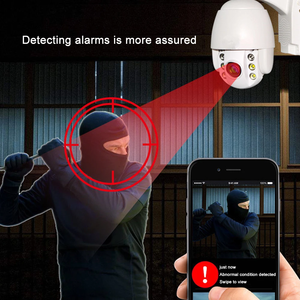 SEEGUARD 5X Zoom Беспроводная ip-камера HD 1080P Водонепроницаемая металлическая камера вращающаяся на 360 градусов уличная цветная камера ночного видения