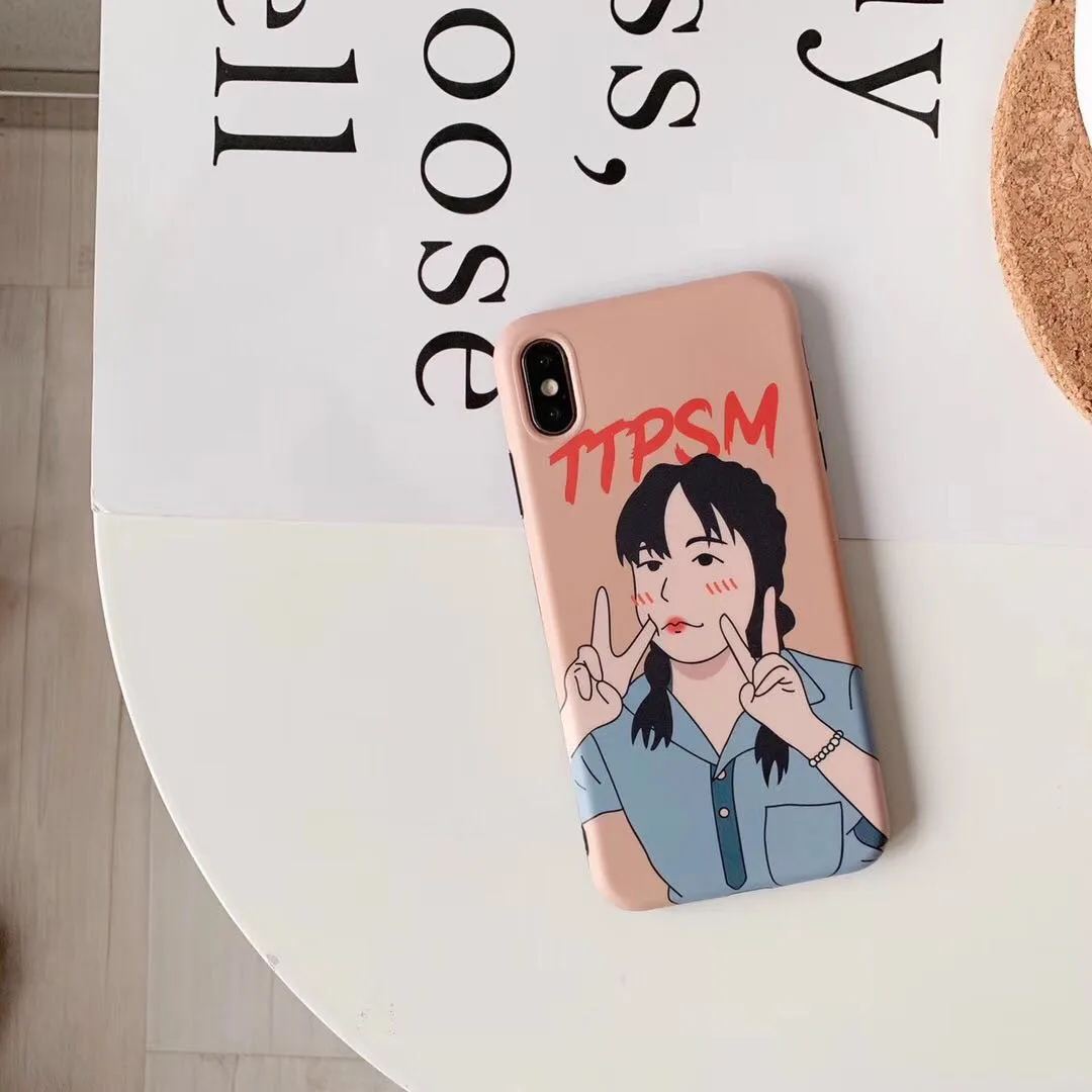 fashion funny Girl phone case for iPhone 6 6s 7 8 plus X XS XR max Cover Cute chic IMD soft shell cases capa |