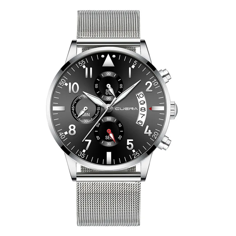 F Reloj hombre,, Топ бренд, Роскошные мужские часы, водонепроницаемые, ультра тонкие, дата, наручные часы, мужские, сетчатый ремешок, повседневные, кварцевые часы - Цвет: F