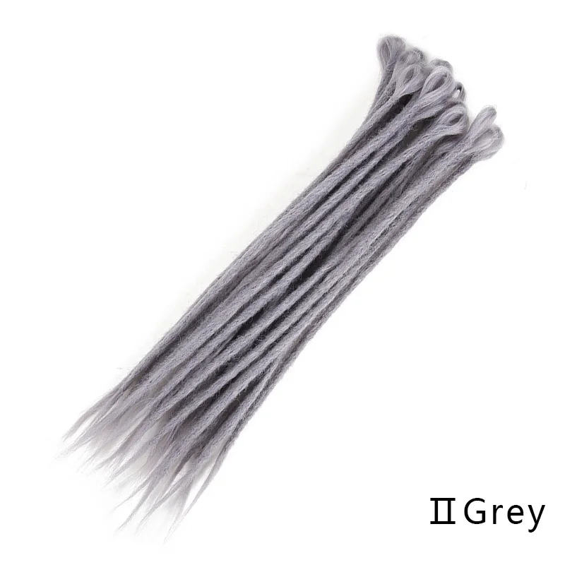 II Grey 1 шт красочные дреды вязаные крючком косы канекалон Джамбо прическа высокая температура нити синтетические плетеные волосы для наращивания - Цвет: II Grey