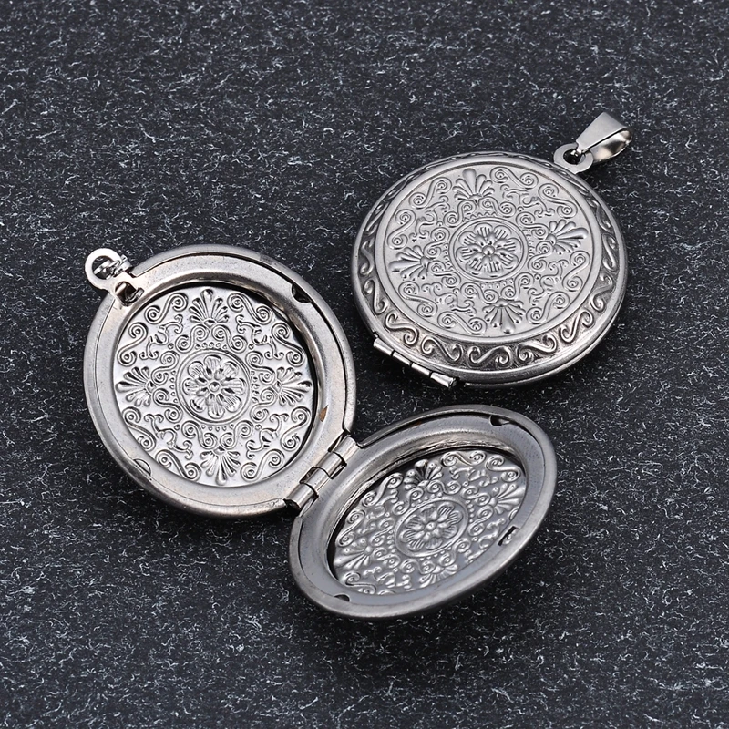 Несколько стилей фото коробка кулон 2019 нержавеющая сталь серебро может открыть