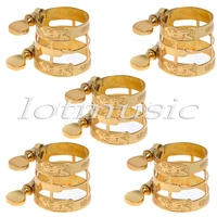 5pcs gold carving ligature for alto sax and clarinet
