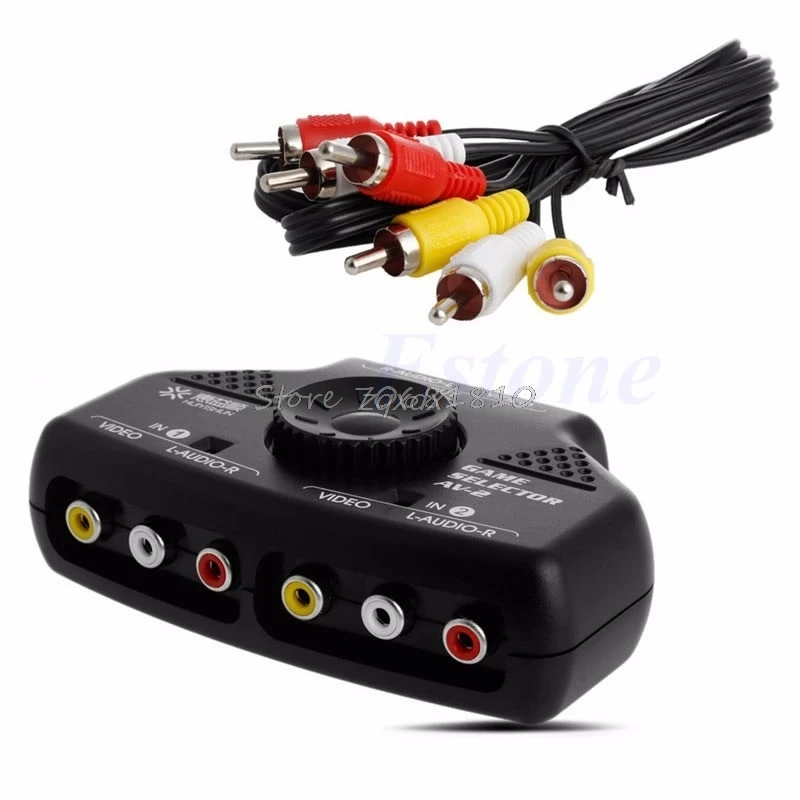 2 сторонний переключатель аудио видео AV RCA разветвитель кабель 3RCA для XBox DVD|Кабели