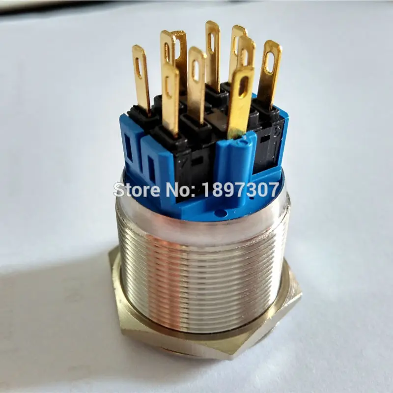 2NO2NC мгновенный 25 мм красное кольцо с подсветкой антивандальный металлический