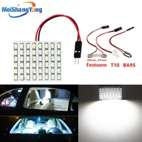48 smd bluewhiteamber panel led car t10 ba9s festoon dome interior lamp w5w c5w t4w bulbs car light source parking